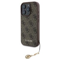 GUESS 4G Ovitek z obeskom Apple iPhone 16 Pro rjav
