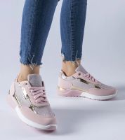 D/CEO Różowe brokatowe sneakersy Roganzuolo