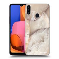 Silikónový čierny obal pre Samsung Galaxy A20s - Cream marble