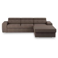 MID.YOU ROZKLADACIA ROHOVÁ SEDAČKA, textil, hnedá
