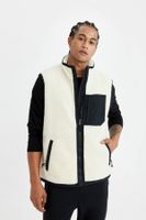 DEFACTO Fit Vest Welsoft Plush Regular Cut Stand Collar Zippered Pocket