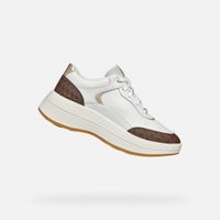 White women's sneakers Geox Spherica Ecub-3 - Women's