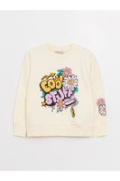 LC Waikiki Crew Neck Printed Long Sleeve Girl's Sweatshirt