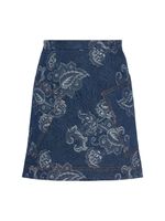 Printed Denim Mini Skirt