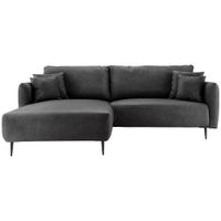 Livetastic ROHOVÁ SEDACIA SÚPRAVA, textil, čierna