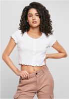 Women's T-shirt with button fastening, white