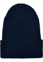 Recycled yarn beanie with ribbed knit in a nautical style