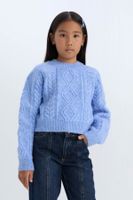 DEFACTO Girl Regular Fit Crew Neck Hair Knitted Sweater