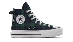 Converse Chuck Taylor All Star Lift Platform Plaid Dámske - Tenisky Converse - Zelená - A13879C-6.5 - Size: 6.5