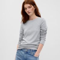 GAP Longsleeve Crewneck Modal Top Grey XL