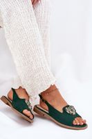 S. BARSKI Női szandál arany díszítéssel eco velúr S.Barski KV27-059 barna