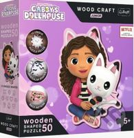 Trefl Wood craft puzzle Gabi's Doll House 50 ks. Gabby a jej mačiatko - puzzle z kategorie Maxi dílky