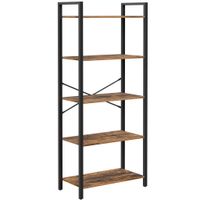 Boxxx REGÁL, hnedá, čierna, uhlíková oceľ, 66/153/30 cm