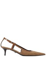45mm Jacquard & Leather Slingback Pumps