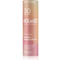 Attitude Oceanly Plastic Free Beauty tónujúci balzam na pery SPF 30 odtieň Baby Rose 8.5 g
