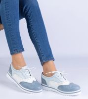 Gemre Niebieskie klasyczne półbuty oksfordki Toddi