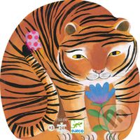 Siluetové puzzle: Tiger na prechádzke - puzzle z kategorie Maxi dílky