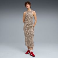 PUMA LEO LUXE Slim Kleid mit Allover-Print Damen, Kleidung, Weiß, M