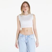 Calvin Klein Jeans Aop Cropped Tank Top Warp Logo White S