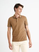 Celio Decolrayeb Polo T-Shirt Braun