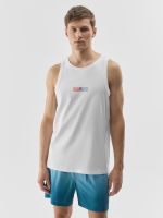 Pánsky regular tank top s potlačou - biely