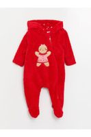 LC Waikiki Hooded Long Sleeve Plush Baby Girl Jumpsuit