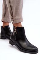 EVENTO Női bőr lapos csizma Fekete Vasica