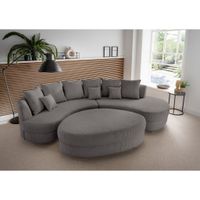 Livetastic SEDACÍ SOUPRAVA, textil, šedá
