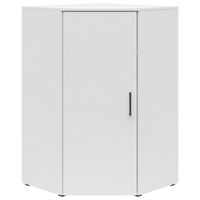 Carryhome ROHOVÁ KOMODA, biela, 71,5/115/71,5 cm