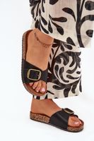 Boto Dámské sandály na korkové platformě s přezkou černé Vianara