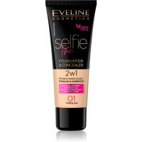 Eveline Cosmetics Selfie Time make-up a korektor 2 v 1 odtieň 01 Porcelain 30 ml