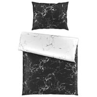 Esposa OBOJSTRANNÁ POSTEĽNÁ BIELIZEŇ, satén, čierna, biela, 140/200 cm