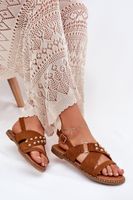 Boto Női Lapos Sarokkal Rendelkező Szandál Arany Studs Karamell Zanira