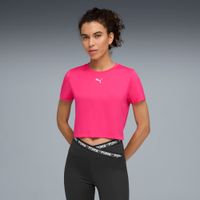 PUMA TAD ESSENTIALS Kurzes figurbetontes T-Shirt Damen, Kleidung, Rosa, XS