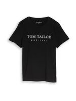 TOM TAILOR Majica  crna / bijela