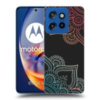 Silikónový čierny obal pre Motorola Edge 50 Neo - Kvetinový vzor