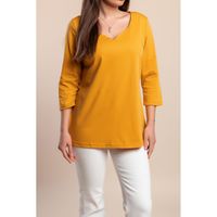 Plus Size Košulja S 3/4 Rukavima, Boje Senfa