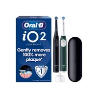 Oral-B iO 2 Duo elektrické zubné kefky, čierna a zelená + cestovné puzdro