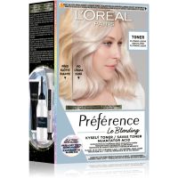 L’Oréal Paris Préférence Le Blonding Toner киселинен тоник неутрализиращ кафеникавите оттенъци цвят 01 Platinum Ice 1 бр.