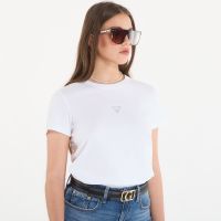 T-shirt GUESS Ss Cn Mini Strass Triangle Tee Pure White XS
