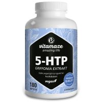 5-HTP 200 mg aus Griffonia Extrakt, hochdosiert: 200 mg reines 5-HTP, 180 Kapseln für 6 Monate, Made in Germany | Vitamaze by Sensilab