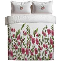 POSTEĽNÁ BIELIZEŇ, krémová, zelená, pink, 155/220 cm