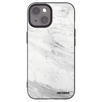 Silikónový čierny obal pre Apple iPhone 15 - White marble