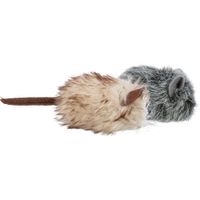 Trixie Myška chlupatá s catnipem, 9 cm, šedá/béžová