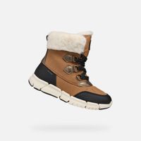 Light Brown Girls' Ankle Boots Geox Flexyper AB - Girls