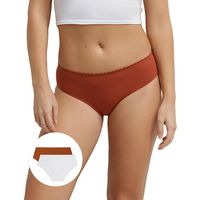 DIM BODY TOUCH MIDI BRIEF 2x - Women's Socks 2 pcs - brick - white