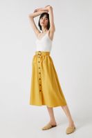 Koton Buttoned Belted Midi Skirt Tencel™