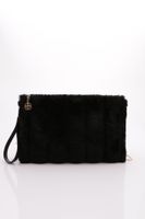 DGN 4112 Women's Striped Fur Portfolio Bag