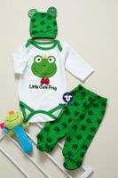 90479 Dewberry Unisex Newborn 3 Piece Clothing Set-GREEN