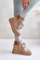 Dámské Zateplené Kotníkové Boty Na Platformě Hnědé Alcyhen